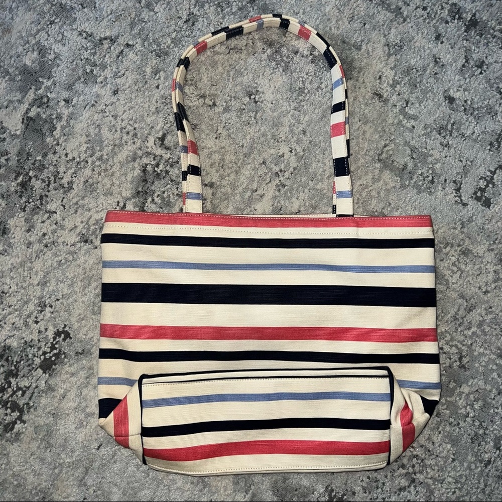 KATE SPADE Fairmont Stripe Canvas Tote Bag Bow - Picture 5 of 11